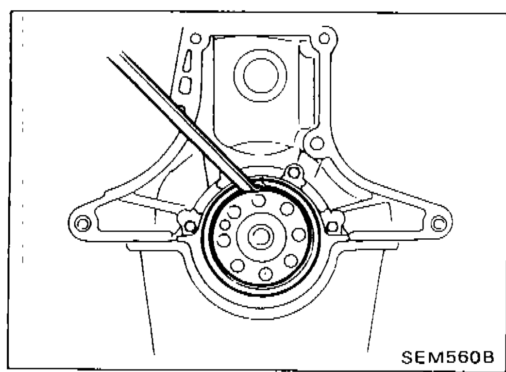 Illustration showing rear oil seal retainer assembly