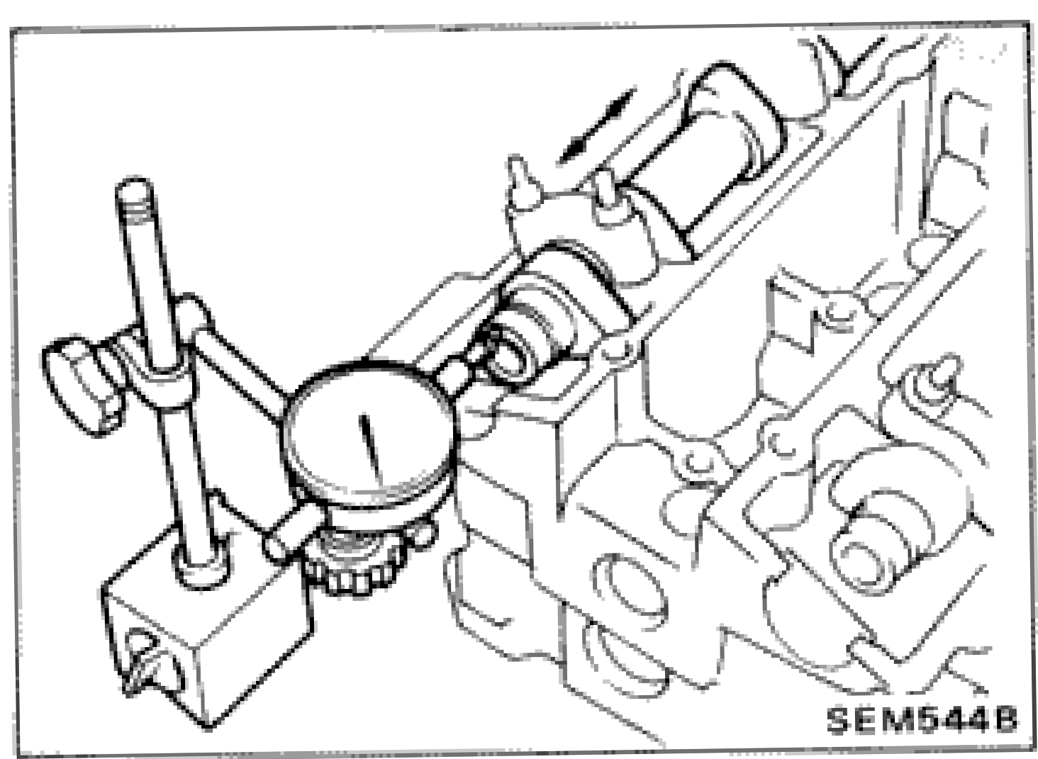 Measuring camshaft end play with a dial indicator gauge