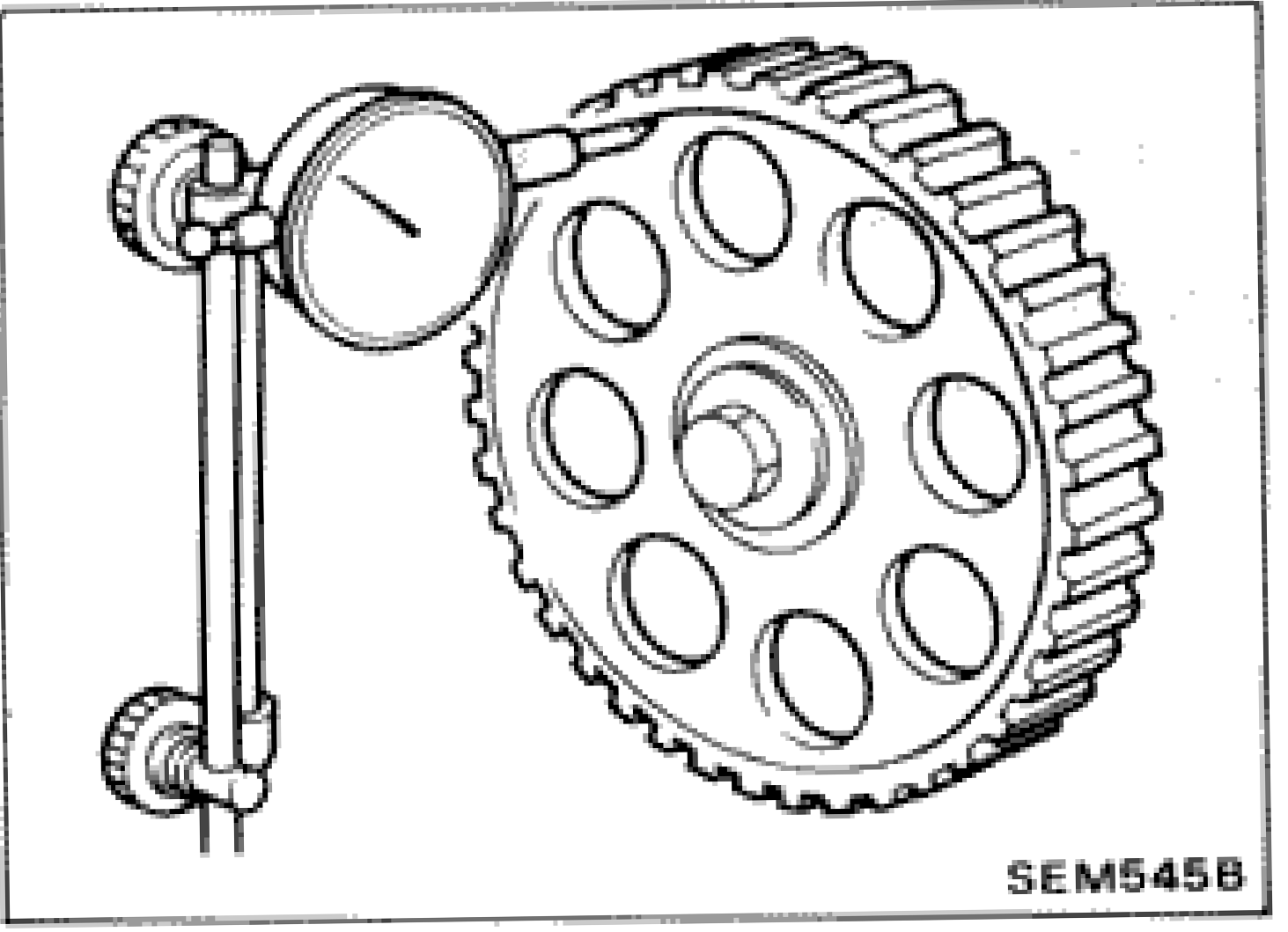 Measuring camshaft sprocket runout with a dial indicator