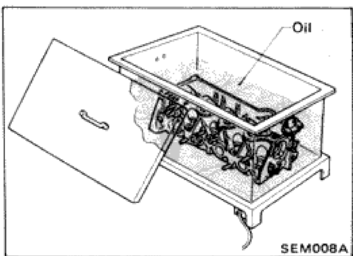 Oil bath heating tank used to heat cylinder head for valve seat press fitting