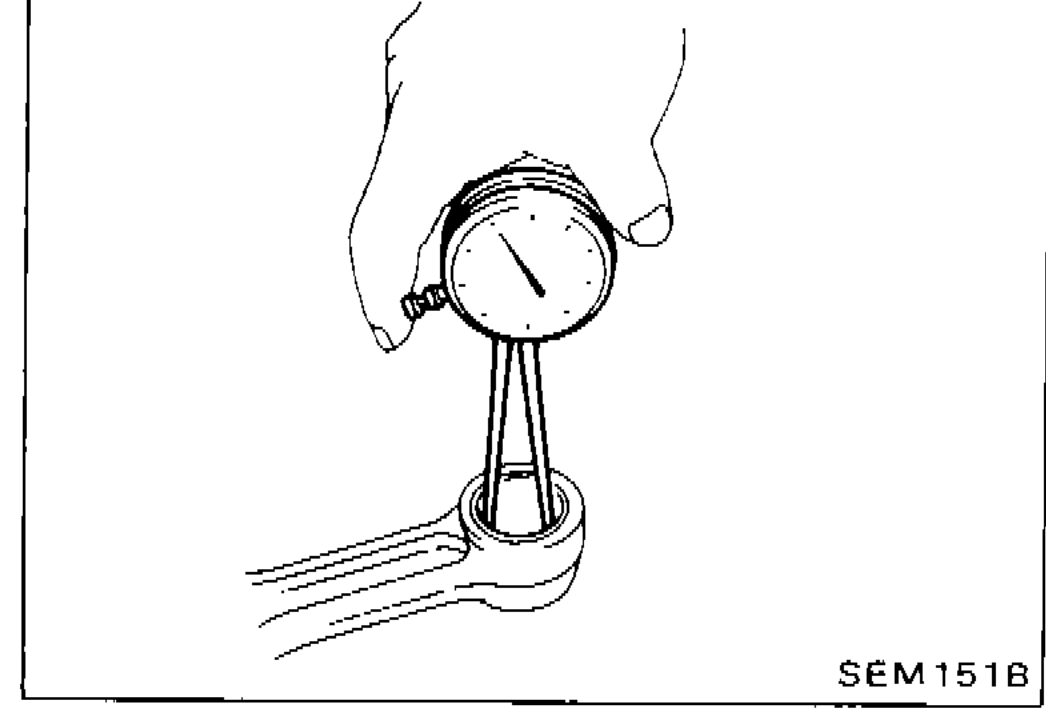 Dial gauge / bore gauge measuring inner diameter of connecting rod small end bushing