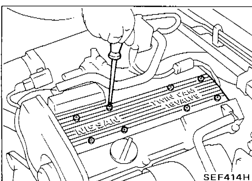Engine bay showing removal of ornament cover (Method A Without Tool, Step 1)