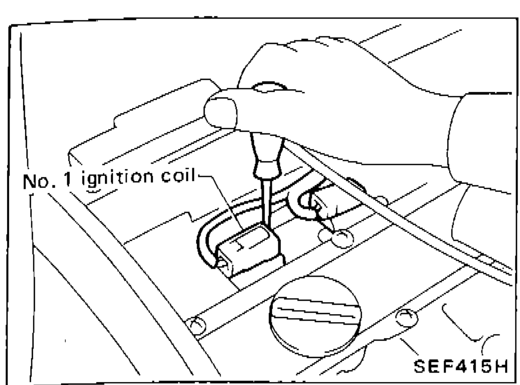 Engine bay view showing No. 1 ignition coil location with callout label