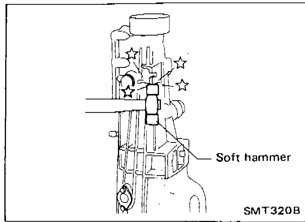 Removing rear extension by lightly tapping with a soft hammer