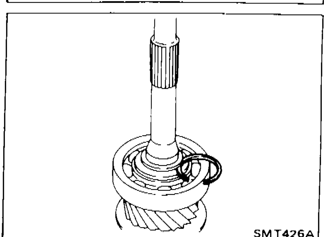 Main drive gear assembly showing snap ring installation area