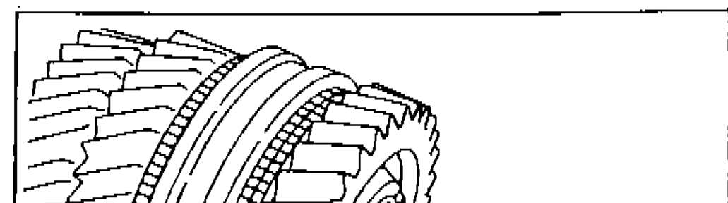 Mainshaft assembly showing gears — installing steel ball and 1st gear washer