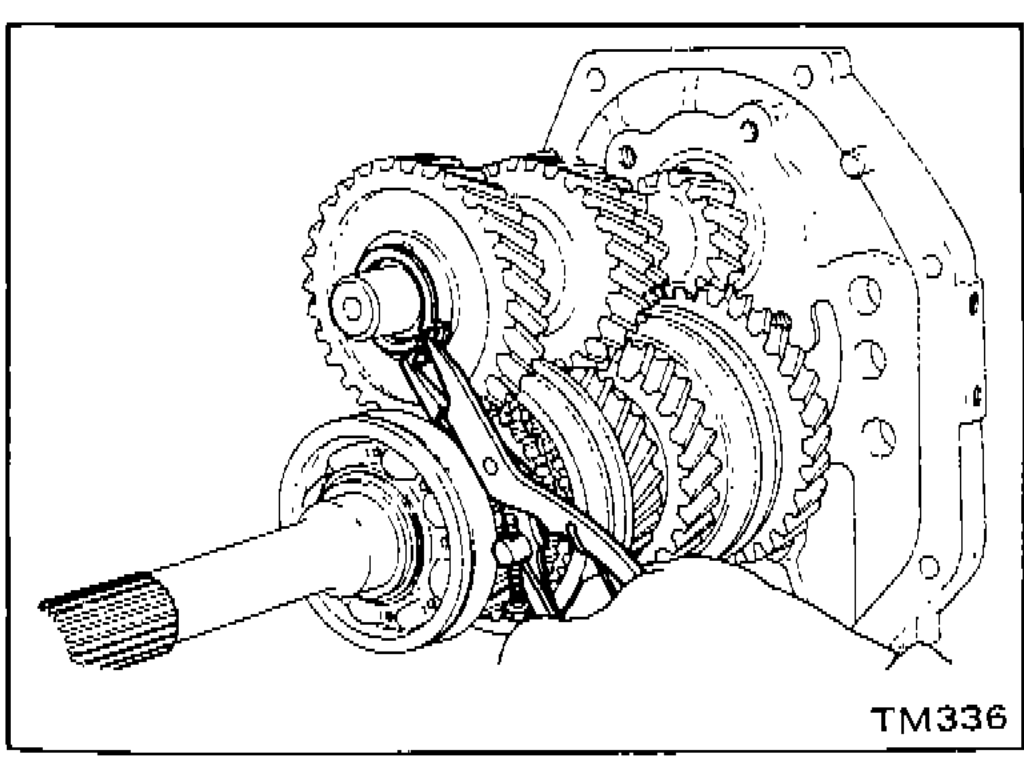 Counter drive gear snap ring installed in gear assembly