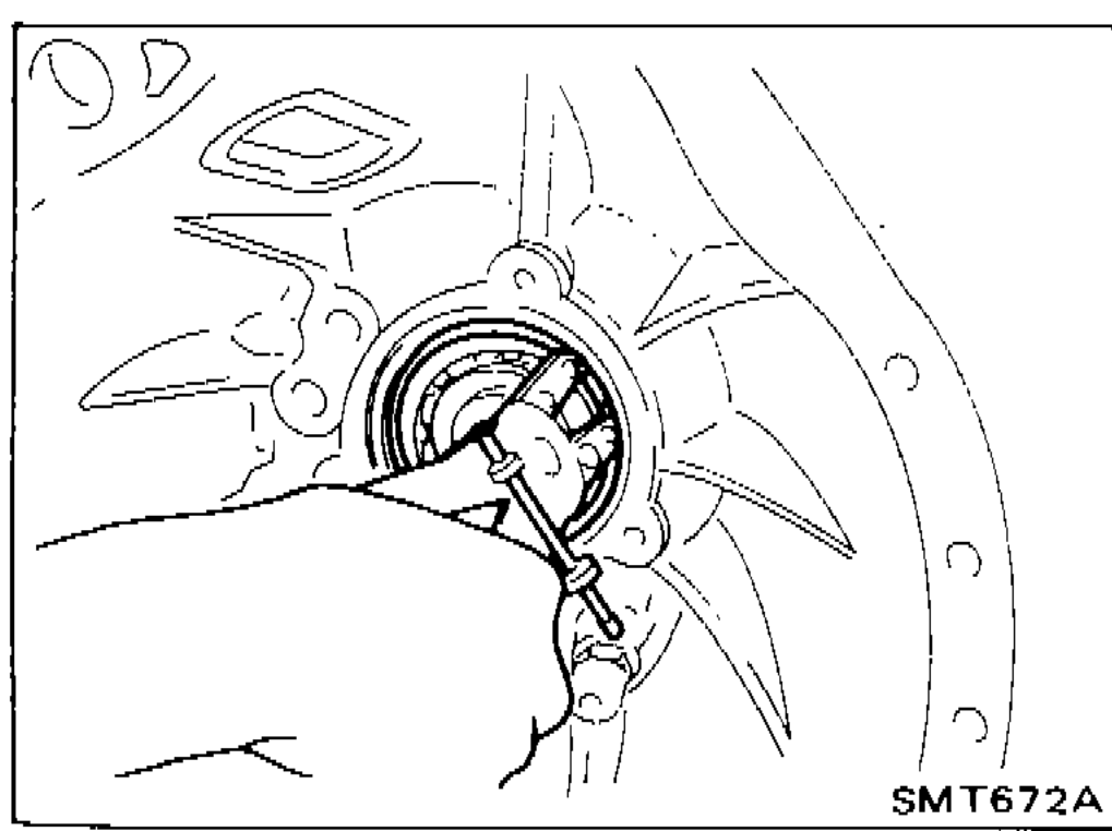 Snap ring of main drive bearing being installed