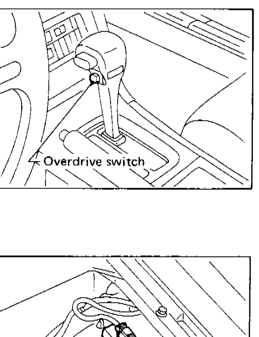 Overdrive switch location on gear shifter/center console
