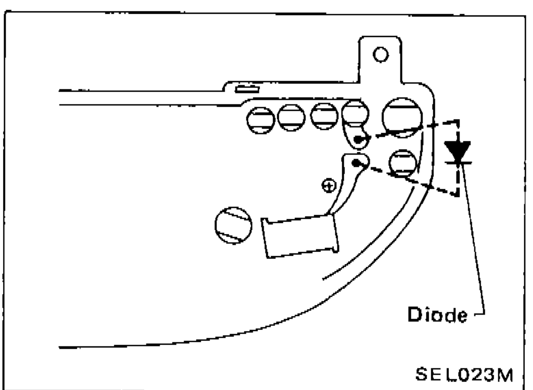 Combination meter printed circuit board with diode location indicated