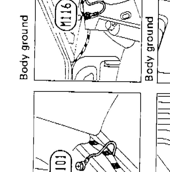 Detail inset showing connector M116 body ground location