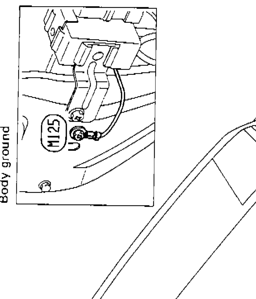 Detail inset showing connector M125 at body ground location