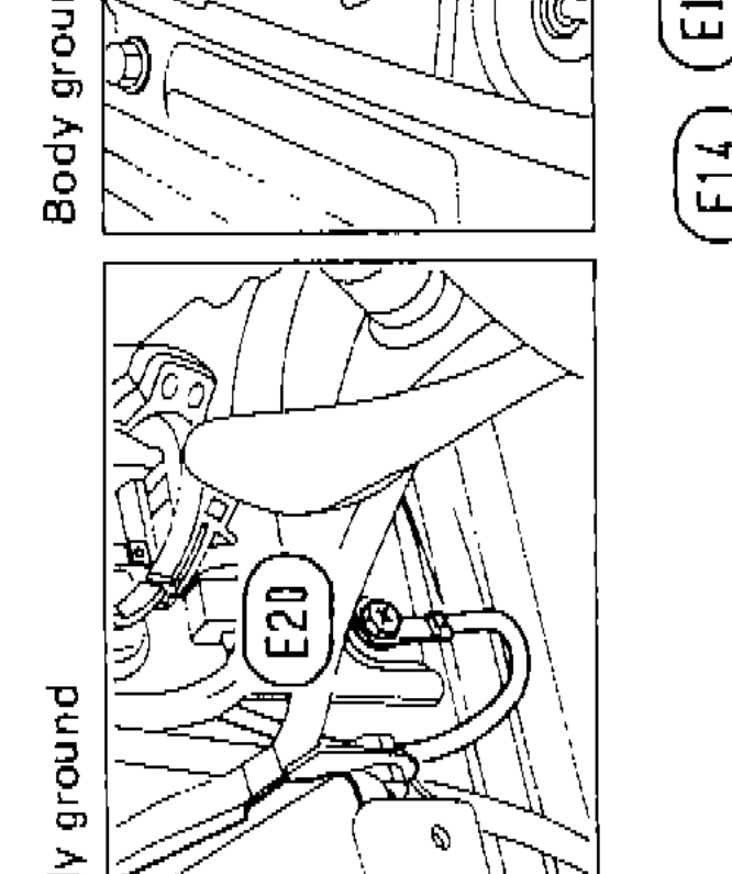 Inset photo showing body ground location with connector E41 labeled