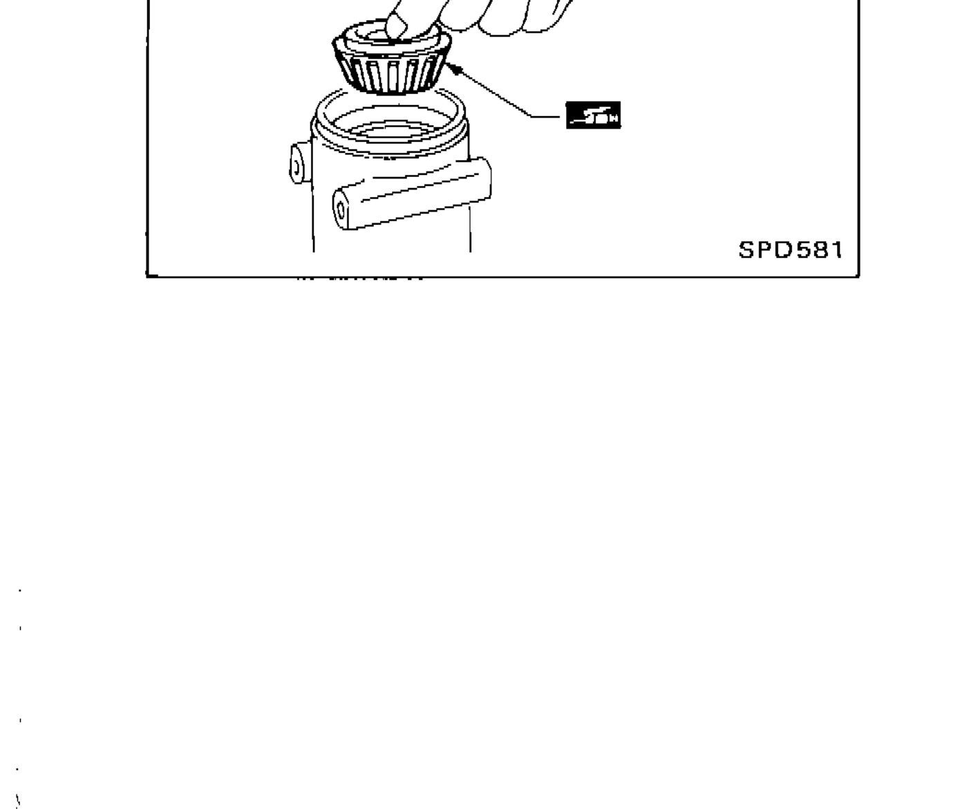 Illustration showing placement of pinion front bearing inner cone into final drive housing by hand.