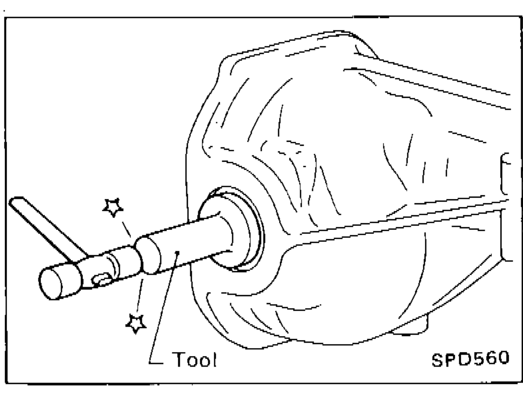 Applying multi-purpose grease and installing side oil seal using Tool KV38100200