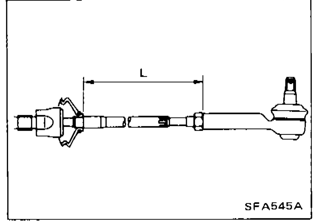 Diagram of steering tie-rod showing standard length L measurement