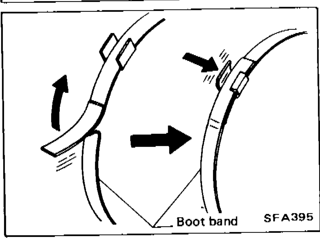 Cross-section of drive shaft with boot installed, showing the L₁ length dimension between the boot's two clamping points used to set boot position before clamping.