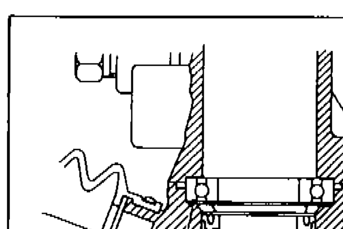 Suitable tool / drift pressing the new pinion oil seal into the pinion housing of the gear housing; arrow indicates direction (lip up).